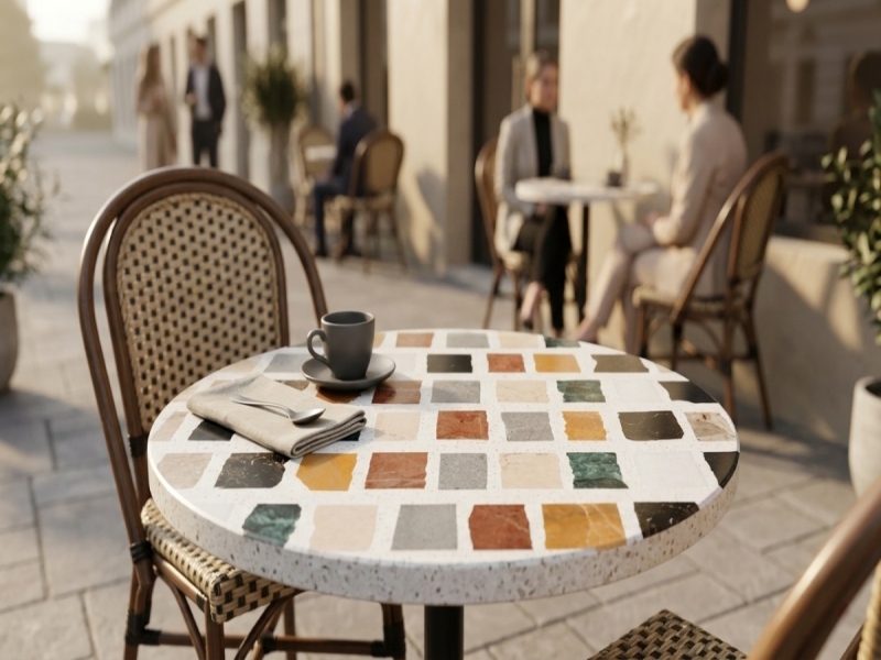 Projeto de Revestimento Composto de Terrazzo e Mármore | Superfícies com Design Exclusivo da Aoli Stone