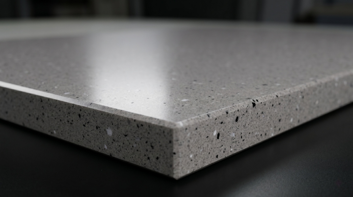 neutral-grey-artificial-marble-surface Neutral grey artificial marble surface with small black and white particles