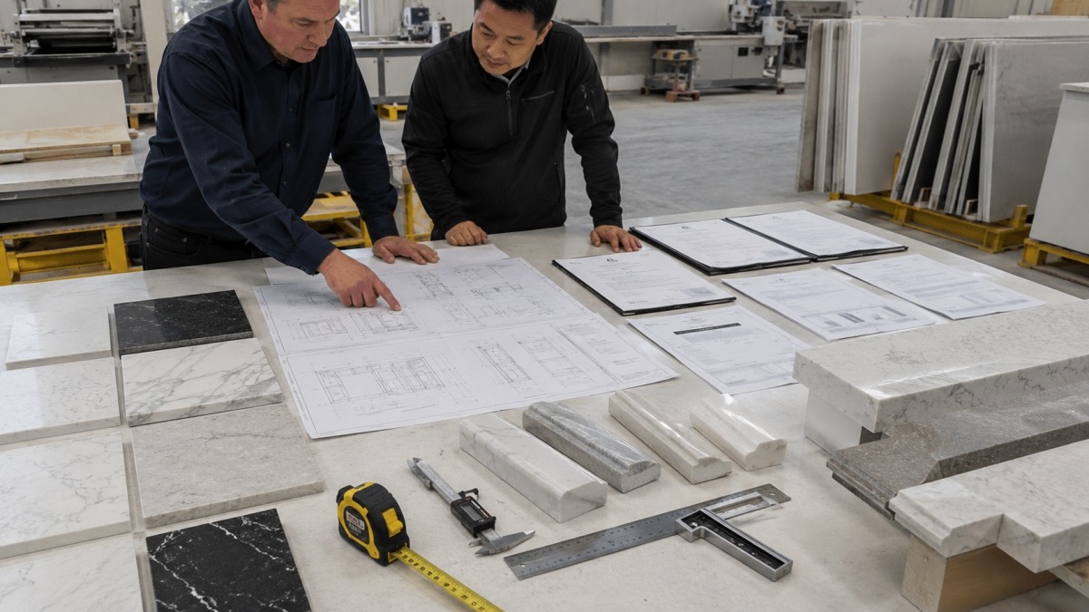 factory-stone-samples-drawings-test-reports-review Factory review of stone samples drawings test reports and cut-to-size details