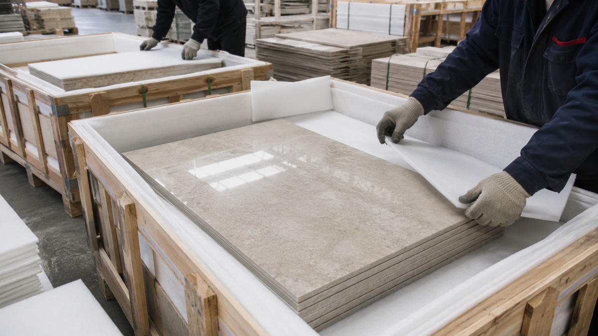 Stone surface finish confirmation before production for project orders
