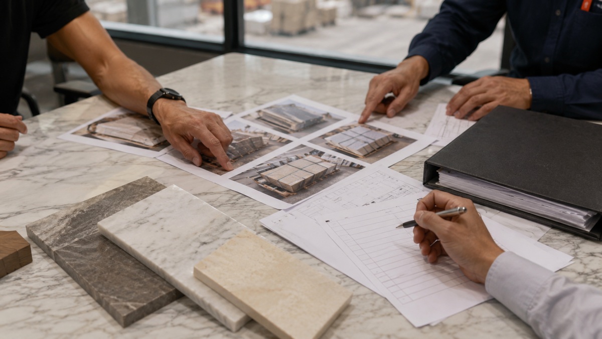 Stone shipment confirmation checklist reviewed with samples packing and documents