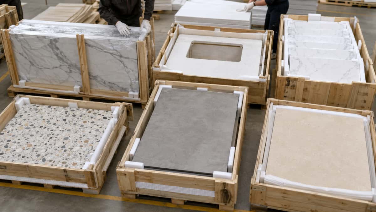 different-stone-material-packing-methods Different stone materials packed with suitable protection before shipment