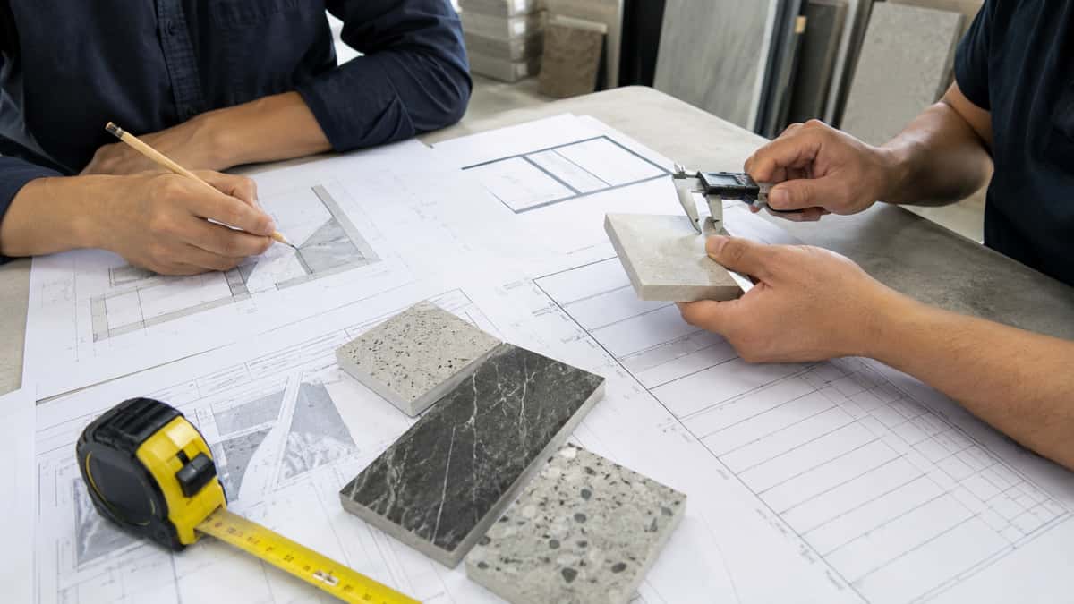 Stone size list and drawings prepared for project quotation