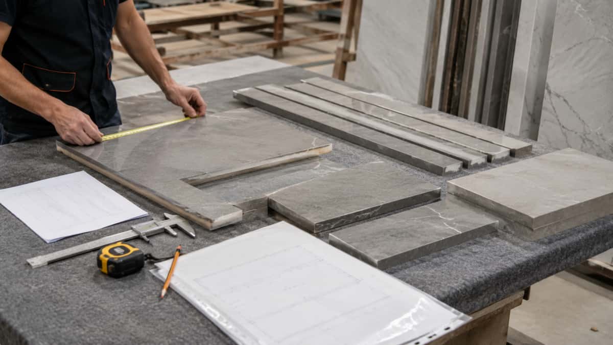 Stone fabrication size list confirmation before production