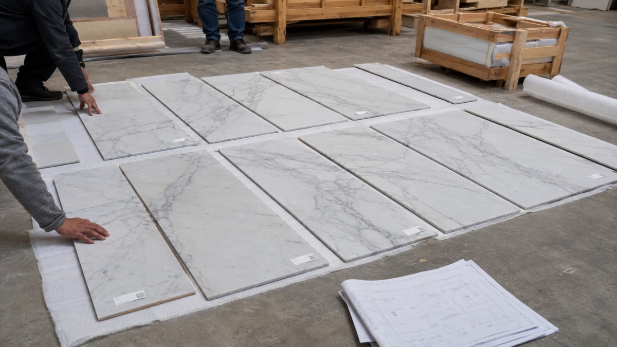stone-dry-lay-layout-review-before-packing Stone dry lay layout review before packing for project installation sequence