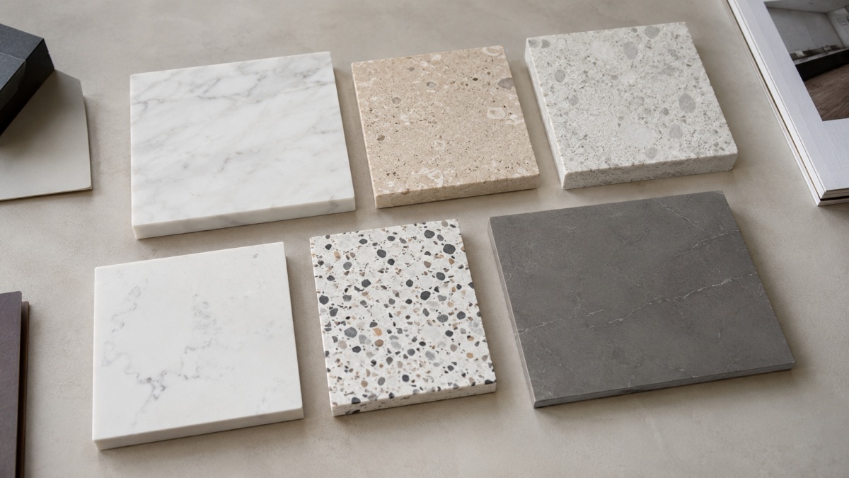 Different stone materials prepared for project installation responsibility review