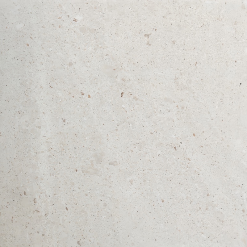 Cotswold Cream limestone with warm cream beige tone, fine fossil particles, small pores, and matte natural surface