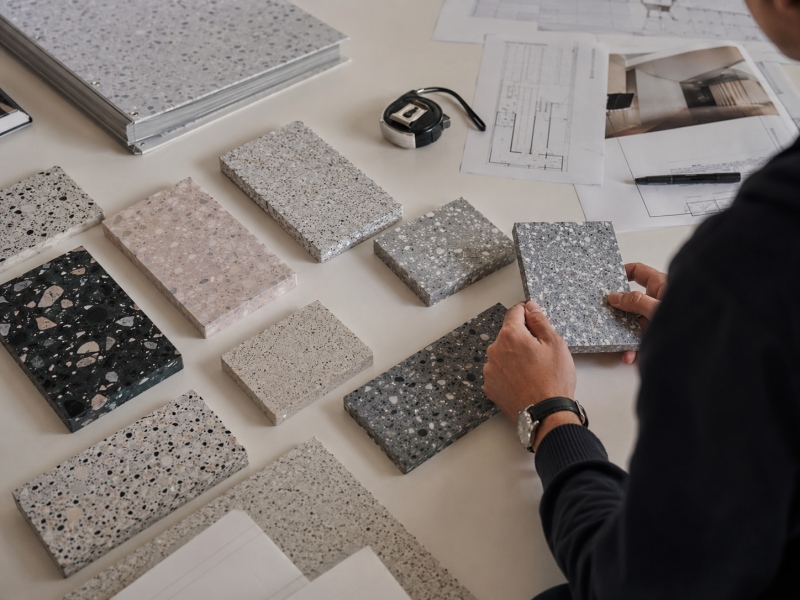 Como analisar amostras de terrazzo antes da produção em massa