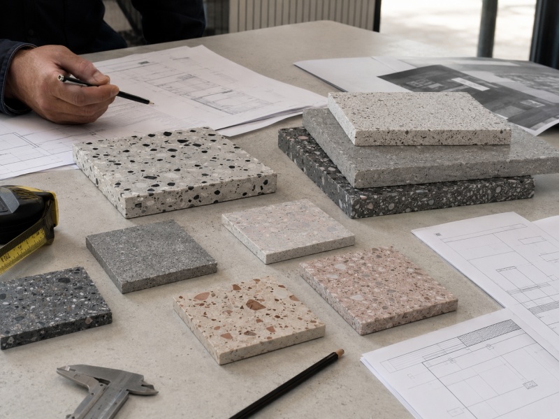 Como escolher a espessura ideal do terrazzo para lajes, ladrilhos, bancadas e escadas