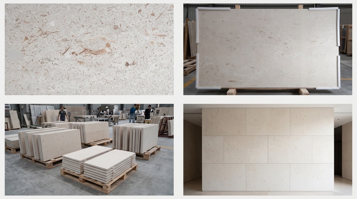 moonlight-beige-limestone-current-evidence-request Current close-up, full panel, group view and application evidence for limestone review