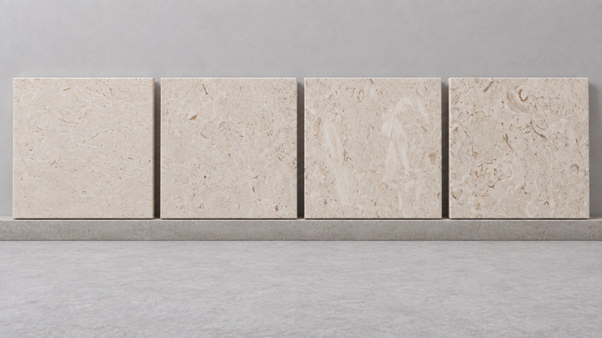 Illustrative limestone approval range from quieter material through typical and stronger natural variation